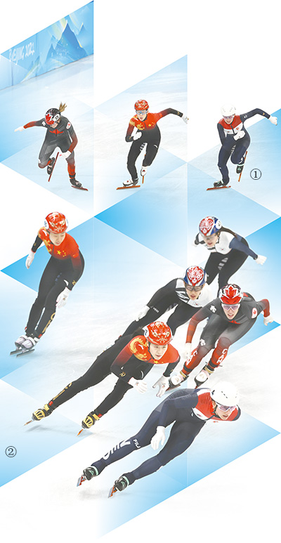 中国短道速滑队女子三千米接力摘铜