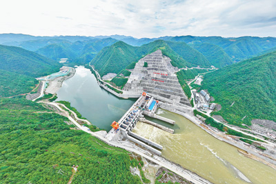 工程水资源图片:引汉济渭工程实现先期通水
