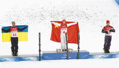 人民日报冬奥会图片:自由式滑雪男子空中技巧