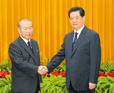 胡锦涛会见朝鲜内阁总理崔永林