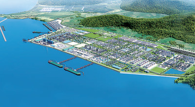 位于大连长兴岛的恒力石化产业园(局部,3d效果图 资料图片